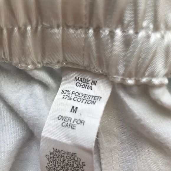 Ivory Satin Pants sz M - Picture 2 of 5
